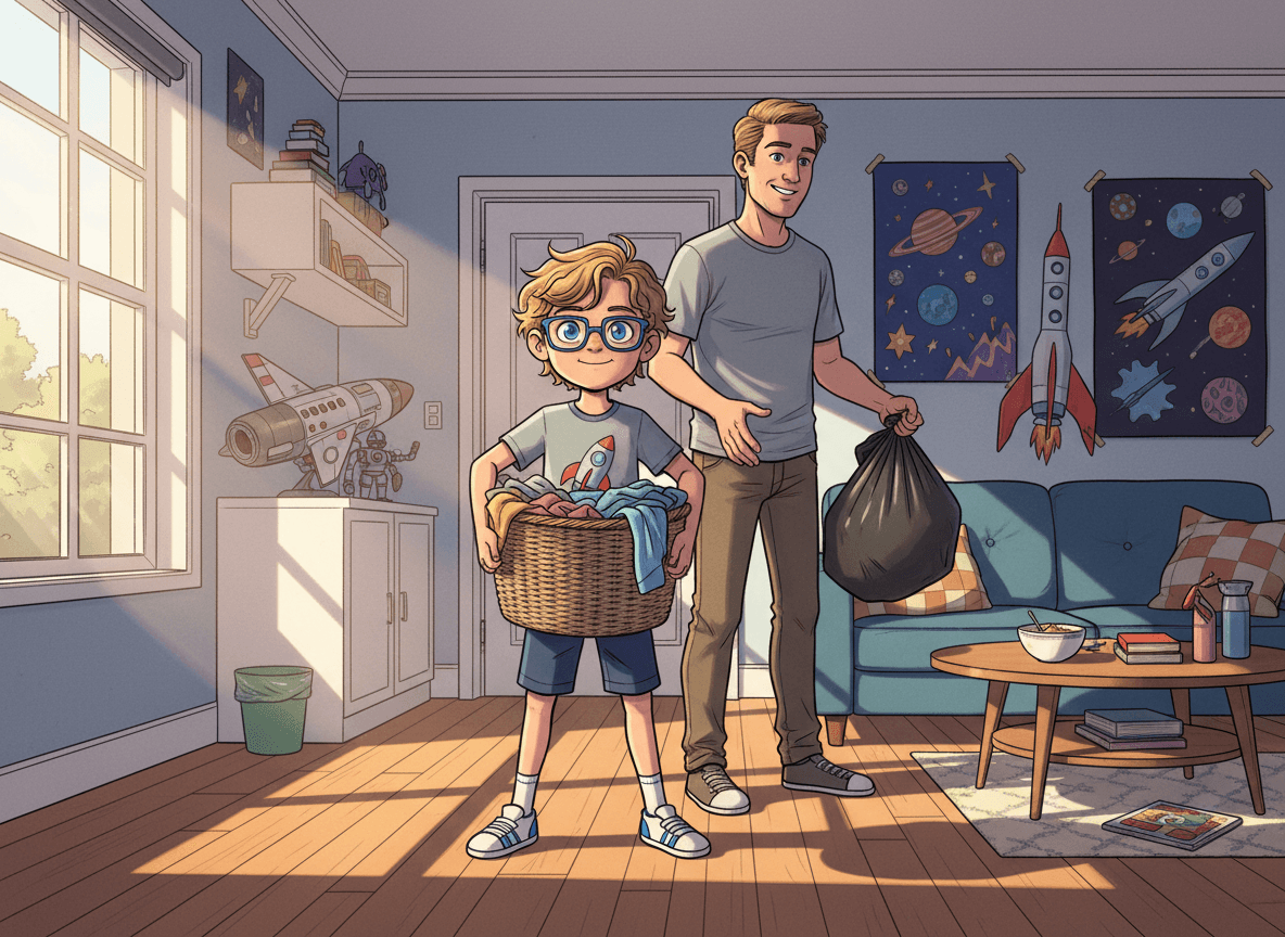 Cover for Helping Dad With Chores